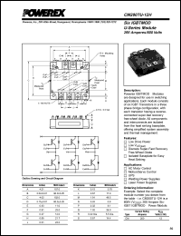 CM200TU-12H datasheet: 600V, 200A six pac IGBT module CM200TU-12H