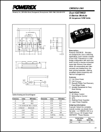 CM50DU-24H datasheet: 1200V, 50A dual IGBT module CM50DU-24H