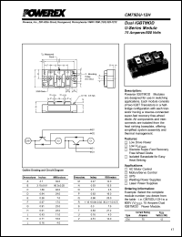 CM75DU-12H datasheet: 600V, 75A dual IGBT module CM75DU-12H