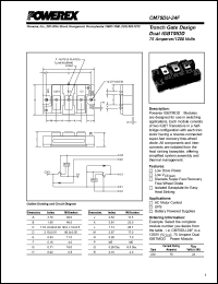 CM75DU-24F datasheet: 1200V, 75A dual IGBT module CM75DU-24F