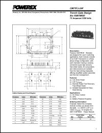 CM75TJ-24F datasheet: 1200V, 75A six pac IGBT module CM75TJ-24F