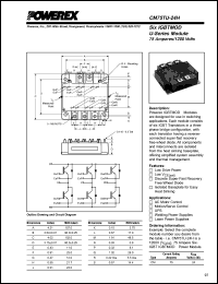 CM75TU-24H datasheet: 1200V, 75A six pac IGBT module CM75TU-24H