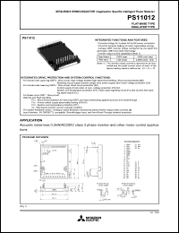 PS11012 datasheet: 600V, 4A cib/ci (integrated module) IGBT module PS11012
