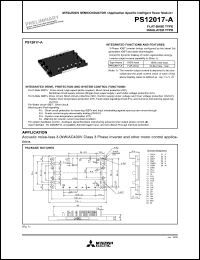 PS12017-A datasheet: 1200V, 20A cib/ci (integrated module) IGBT module PS12017-A