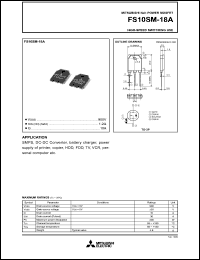 FS10SM-18A datasheet: 900V planar process MOSFET FS10SM-18A