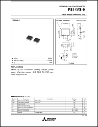 FS14VS-9 datasheet: 450V planar process MOSFET FS14VS-9