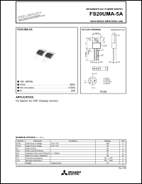 FS20UMA-5A datasheet: 250V planar process MOSFET FS20UMA-5A