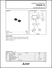 FS4VS-12 datasheet: 600V planar process MOSFET FS4VS-12