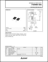 FS5KM-18A datasheet: 900V planar process MOSFET FS5KM-18A