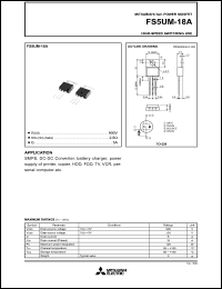 FS5UM-18A datasheet: 900V planar process MOSFET FS5UM-18A