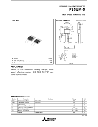 FS5UM-5 datasheet: 250V planar process MOSFET FS5UM-5