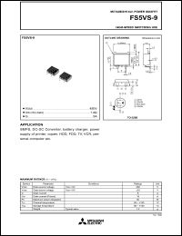 FS5VS-9 datasheet: 450V planar process MOSFET FS5VS-9