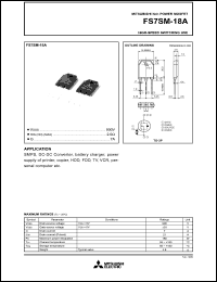 FS7SM-18A datasheet: 900V planar process MOSFET FS7SM-18A