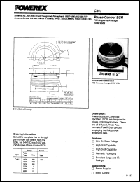 C441P datasheet: 1000V, 750A phase control single thyristor C441P