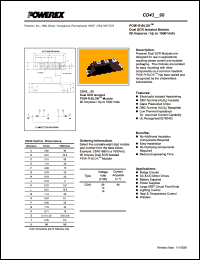 CD430890 datasheet: 800V, 90A phase control dual scr thyristor CD430890