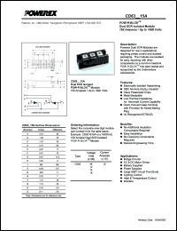 CD631615A datasheet: 1600V, 150A phase control dual scr thyristor CD631615A