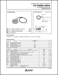 FG1000BV-90DA datasheet: 4500V, 1000A phase control asymmetrical thyristor FG1000BV-90DA