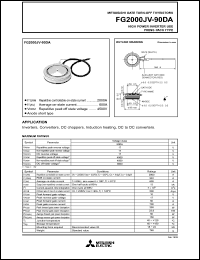 FG2000JV-90DA datasheet: 4500V, 2000A phase control asymmetrical thyristor FG2000JV-90DA