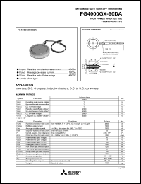 FG4000GX-90DA datasheet: 4500V, 4000A phase control asymmetrical thyristor FG4000GX-90DA