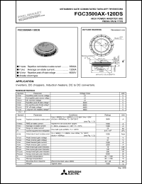 FGC3500AX-120DS datasheet: 6000V, 3500A general purpose asymmetrical thyristor FGC3500AX-120DS