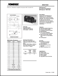 ND431825 datasheet: 1800V, 250A phase control dual scr thyristor ND431825