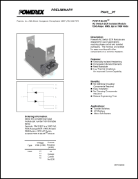 PA431407 datasheet: 1400V, 700A phase control ac switch thyristor PA431407