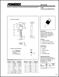 BCR10CM-12 datasheet: 600V, 10A triac BCR10CM-12