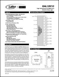 GAL18V10B-7LJ datasheet: High performance E2CMOS PLD generic array logicTM (96 x 36), low power, 7.5ns GAL18V10B-7LJ