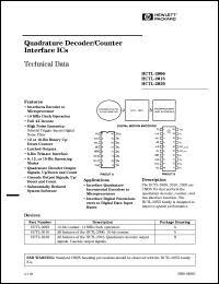 HCTL-2020 datasheet: Quadrature decoder/counter interface IC, 16-bit counter. 14 MHz clock operation. Quadrature decoder output signals, cascade output signals. HCTL-2020