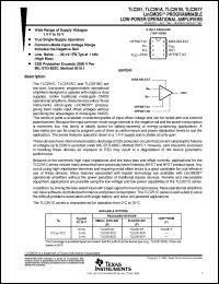 TLC251CD datasheet:  LINCMOS(TM) PROGRAMMABLE LOW-POWER OPERATIONAL AMPLIFIER TLC251CD