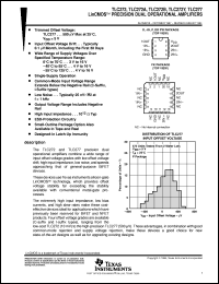 TLC272CPS datasheet:  DUAL SINGLE SUPPLY OPERATIONAL AMPLIFIER TLC272CPS