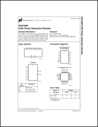 5962-9220101MCA datasheet: 9-Bit Parity Generator/Checker 5962-9220101MCA