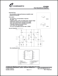 CO4558 datasheet: Dual operational amplifier CO4558