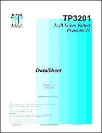 TP3201 datasheet: 1 cell Li-ion battery protector IC TP3201