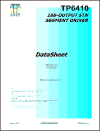 TP6410 datasheet: 160-output STN segment driver. TP6410