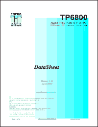 TP6800 datasheet: Digital video camera controller (USB interface/JPEG compression/video processing). TP6800