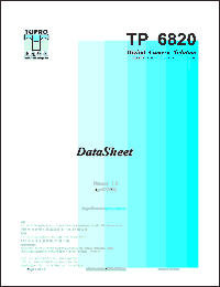 TP6820 datasheet: Digital camera solution (QQVGA/RS232/turn-key solution). TP6820