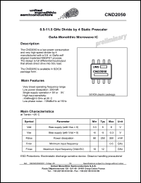 CND2050-DAF/20 datasheet: 0.5-11.5 GHz divide by 4 static prescaler. CND2050-DAF/20