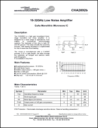 CHA2092b99F/00 datasheet: 18-32GHz low noise amplifier CHA2092b99F/00