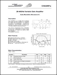CHA2097a99F/00 datasheet: 20-40GHz variable gain amplifier CHA2097a99F/00