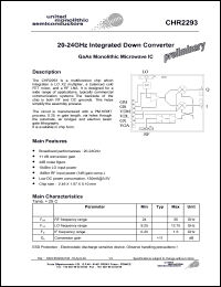 CHR2293-99F/00 datasheet: 20-24GHz integrated down converter CHR2293-99F/00