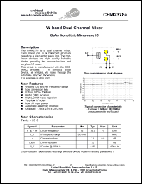 CHM2378a-99F/00 datasheet: W-band dual channel mixer CHM2378a-99F/00