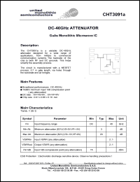 CHT3091a-99F/00 datasheet: DC-40GHz attenuator CHT3091a-99F/00
