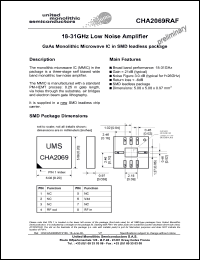 CHA2069RAF/24 datasheet: 18-31GHz low noise amplifier CHA2069RAF/24