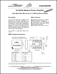 CHA5390TBF/24 datasheet: 24-30GHz medium power amplifier CHA5390TBF/24