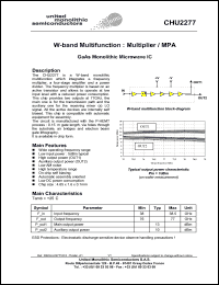 CHU2277-99F/00 datasheet: W-band multifunction: multiplier/MPA. CHU2277-99F/00