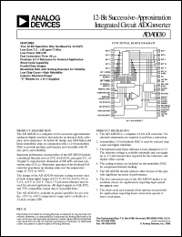 ADADC80-12 datasheet: 12-Bit successive-approximation integrated circuit A/D converter ADADC80-12