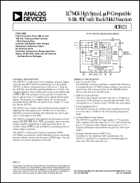 AD7821KR datasheet: LC2MOS high speed, uP-compatible 8-Bit ADC with track/hold function, +/- 1LSB AD7821KR