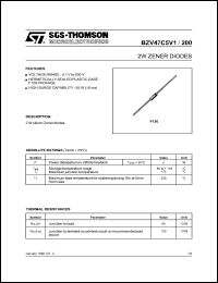 BZV47C36 datasheet: 2W zener diodes, 36V BZV47C36