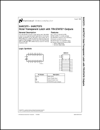 JM38510R75403SR datasheet: Octal Transparent Latch with TRI-STATE Outputs JM38510R75403SR